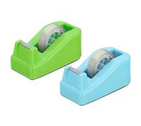 PATIKIL 2pcs Tape Dispenser Desk, Small Tape Dispenser Cute Desktop Dispenser Holder for Tape Office Desktop, Light Blue Green