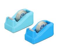 PATIKIL 2pcs Tape Dispenser Desk, Small Tape Dispenser Cute Desktop Dispenser Holder for Tape Office Desktop, Blue Tone