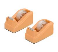 PATIKIL 2pcs Tape Dispenser Desk, Small Tape Dispenser Cute Desktop Dispenser Holder for Tape Office Desktop, Orange