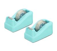 PATIKIL 2pcs Tape Dispenser Desk, Small Tape Dispenser Cute Desktop Dispenser Holder for Tape Office Desktop, Cyan Blue