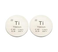 PATIKIL 2Pcs Titanium Disc, 1.2 inch Ti Density Circle Sheets Plates High Density Element Cube Unique Metal Periodic Table for Collections Lab Experiment Chemistry Teacher Scientific