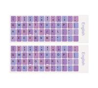 PATIKIL 2Pcs Universal English Keyboard Stickers, Replacement English Keyboard Stickers Deep Purple Background with Black Lettering for Computer Laptop Desktop