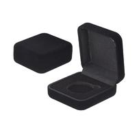 PATIKIL 2Pcs Velvet Challenge Coin Presentation Display Box, 30mm Coin Display Case Badge Gift Storage Protective Holder for Commemorative Medals Tokens Collection, All Black