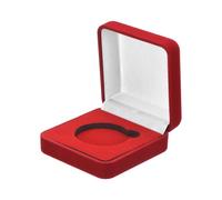 PATIKIL 2Pcs Velvet Challenge Coin Presentation Display Box, 40mm Coin Display Case Badge Gift Storage Protective Holder for Commemorative Medals Tokens Collection, Red/White