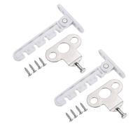 PATIKIL 2PCS Window Restrictor Latch 43mm x 106mm, Big Hole Limit Stay Adjustable Casement ABS Security Lock Safety Locks for Inward Opening Window