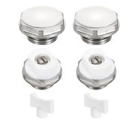 PATIKIL 2Set 3/8" BSP Male Thread Manual Radiator Air Vent Plug Valves Kits with Key, Nickel Plated Brass Plug for Radiator Heater, Silver White