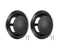 PATIKIL 2Set 4 Inch Round Ceiling Diffuser, 304 Stainless Steel Adjustable Wall Air Vent Diffuser Vent Duct Cover Exhaust Supply for Kitchen Bathroom Garage, Black