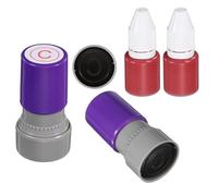 PATIKIL 2Set Letter Stamps Self Inking, Letter C Initial Alphabet Stamp Plastic Personalized with Red Refill Ink for Teacher Class Learning Notebook Scrapbooking DIY Craft, Purple