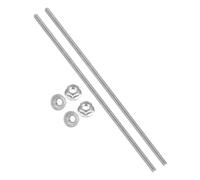 PATIKIL 2Set M10 x 1.5mm Fully Threaded Rods 16 Inch/400mm, 304 Stainless Steel All Threaded Rod Metric Right Hand Threads with 4Pcs Flange Hexagon Nut for Clamps Hangers U-Bolt