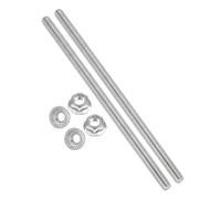 PATIKIL 2Set M12 x 1.75mm Fully Threaded Rods 10 Inch/250mm, 304 Stainless Steel All Threaded Rod Metric Right Hand Threads with 4Pcs Flange Hexagon Nut for Clamps Hangers U-Bolt