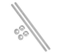 PATIKIL 2Set M12 x 1.75mm Fully Threaded Rods 12 Inch/300mm, 304 Stainless Steel All Threaded Rod Metric Right Hand Threads with 4Pcs Flange Hexagon Nut for Clamps Hangers U-Bolt