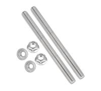 PATIKIL 2Set M12 x 1.75mm Fully Threaded Rods 6 Inch/150mm, 304 Stainless Steel All Threaded Rod Metric Right Hand Threads with 4Pcs Flange Hexagon Nut for Clamps Hangers U-Bolt