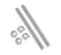 PATIKIL 2Set M14 x 2mm Fully Threaded Rods 6 Inch/150mm, 304 Stainless Steel All Threaded Rod Metric Right Hand Threads with 4Pcs Flange Hexagon Nut for Clamps Hangers U-Bolt
