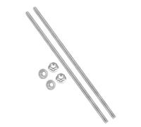 PATIKIL 2Set M8 x 1.25mm Fully Threaded Rods 10 Inch/250mm, 304 Stainless Steel All Threaded Rod Metric Right Hand Threads with 4Pcs Flange Hexagon Nut for Clamps Hangers U-Bolt