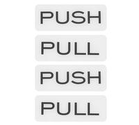 PATIKIL 2Set Push Pull Door Signs Stickers, 2x4.7in Push and Pull Signs Stickers Plate Acrylic Vertical Self-Adhesive for Doors Glass Window Business Stores, Rectangle, White