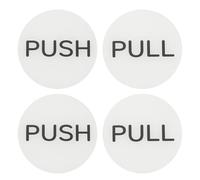 PATIKIL 2Set Push Pull Door Signs Stickers, 3in Push and Pull Signs Stickers Plate Acrylic Vertical Self-Adhesive for Doors Glass Window Business Stores, Round, White
