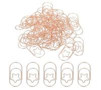 PATIKIL 2x1 Inch Large Paper Clip, 50 Pcs Metal Star Paper Clip Wide Rust-Proof Strong Durable Bulk for Office Supplies Document Organization Binder Bookmarks Planner, Rose Gold