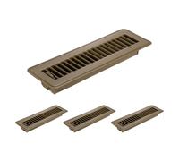 PATIKIL 2x10 Inch Floor Vent Covers, 4 Pcs Floor Registers Heavy Duty Metal Walkable Air Vent Covers Easy Adjustable Air Supply Lever for Home Office Wall Ceiling Grilles, Brown
