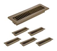 PATIKIL 2x10 Inch Floor Vent Covers, 6 Pcs Floor Registers Heavy Duty Metal Walkable Air Vent Covers Easy Adjustable Air Supply Lever for Home Office Wall Ceiling Grilles, Brown