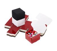 PATIKIL 2x2x1.6" Small Gift Boxes Bulk with Lid, 40 Pack Mini Square Foldable Cardboard Paper Present Box for Earring Ring Jewelry, Wedding Party Favor, Birthday, Black/White/Kraft/Red
