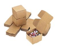PATIKIL 2x2x1.6" Small Gift Boxes Bulk with Lid, 50 Pack Mini Square Foldable Cardboard Paper Present Box for Earring Ring Jewelry, Wedding Party Favor, Birthday, Kraft