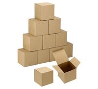 PATIKIL 2x2x2 Inch Mini Kraft Paper Storage Box, 10Pcs Small Square Paper Gift Package Mini Party Favor Boxes for Bridesmaids Weddings Christmas Holidays Birthdays, Kraft