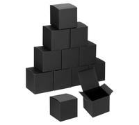 PATIKIL 2x2x2 Inch Mini Kraft Paper Storage Box, 10Pcs Small Square Paper Gift Package Mini Party Favor Boxes for Bridesmaids Weddings Christmas Holidays Birthdays, Black