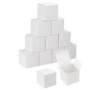 PATIKIL 2x2x2 Inch Mini Kraft Paper Storage Box, 10Pcs Small Square Paper Gift Package Mini Party Favor Boxes for Bridesmaids Weddings Christmas Holidays Birthdays, White