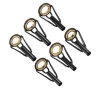 PATIKIL 3.0-4.0mm Fishing Rod Tip Repair Kit, 6pcs Stainless Steel Pole Ring Guide Replacement for Saltwater Freshwater Fishing, Golden
