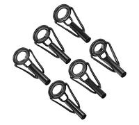 PATIKIL 3.0-4.0mm Fishing Rod Tip Repair Kit, 6pcs Stainless Steel Pole Ring Guide Replacement for Saltwater Freshwater Fishing, Black