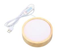 PATIKIL 3.1 Inch Wooden LED Light Base, 2pcs Wood Light Display Base Stand Lighting with Switch for 3D Crystal Glass Aroma Stone Art, 3 Color Light Color