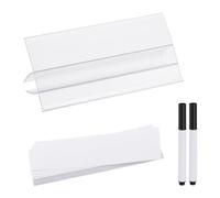 PATIKIL 3.1" x 1.7" Wire Shelf Label Holder, 30 Pack Reusable Plastic Price Tag Display Clip for 0.28" to 0.47" Thick Shelves with Paper Inserts Pens for Home Market Store, Clear