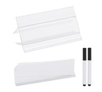 PATIKIL 3.1" x 1.8" Wire Shelf Label Holder, 30 Pack Reusable Plastic Price Tag Display Clip for 0.59" to 0.71" Thick Shelves with Paper Inserts Pens for Home Market Store, Clear