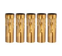 PATIKIL 3.15" Tall Candle Covers Sleeves, 5 Pcs Metal E14 Chandelier Socket Sleeves with Dripping Candelabra Base Accessories Bulb Light Base Holder for Lighting Lamps DIY, Gold Bronze