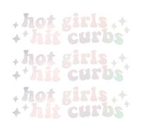 PATIKIL 3.15"x0.98" Hot Girls Hit Curbs Vinyl Decal, 3pcs Rearview Mirror Stickers for Water Bottles Laptops Cars Bumper Window Glass, Rainbow