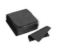 PATIKIL 3.15x3.15" Jewelry Cleaning Cloth, 100Pcs Individually Wrapped Double-Sided Microfiber Polishing Cloth for Silver Gold Brass Platinum Jewelry, Black