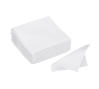 PATIKIL 3.15x3.15" Jewelry Cleaning Cloth, 100Pcs Individually Wrapped Double-Sided Microfiber Polishing Cloth for Silver Gold Brass Platinum Jewelry, White