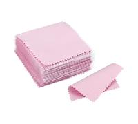 PATIKIL 3.15x3.15" Jewelry Cleaning Cloth, 50Pcs Individually Wrapped Double-Sided Microfiber Polishing Cloth for Silver Gold Brass Platinum Jewelry, Pink