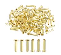 PATIKIL 3/16" Brass Compression Fittings,100Pcs Compression Insert Tube Fitting for Connecting Air, Fuel, Water, Oil and Inert Gases Lines