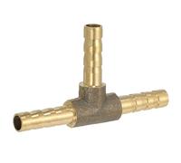PATIKIL 3/16" Brass Tee Hose Barb Fitting, 3 Ways Union Intersection T Shape Barbed Split for Air Water Fuel Gas Liquid, Golden