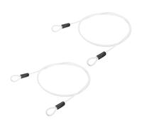 PATIKIL 3/16" Dia Vinyl Coated Stainless Steel Cable with Loops, 2 Pcs 7 ft (79") Flexible Wire Rope Security Chain Lanyard Lock for Outdoor Stage Lighting Luggage Lock, White