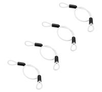 PATIKIL 3/16" Dia Vinyl Coated Stainless Steel Cable with Loops, 4 Pcs 2 ft (20") Flexible Wire Rope Security Chain Lanyard Lock for Outdoor Stage Lighting Luggage Lock, White