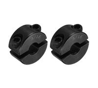 PATIKIL 3/16" OD 5/8" Bore Double Split Shaft Collar, 2Pcs Carbon Steel Clamp-On Screw Collar for Drive Shafts Agricultural Implements Machine Tools, Black