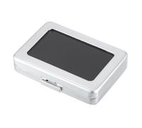 PATIKIL 3.1x2.2x0.6 Inch Gemstone Display Box, Diamond Storage Boxes Jewelry Container with Clear Glass Top Lids and Sponge for Gems Diamonds Coin Pins Badges Bare Stone, Silver Tone