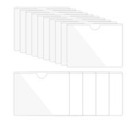 PATIKIL 3.1x3.9" Adhesive Index Card Pockets with Top Open for Loading, 15Pcs Plastic Label Holders for Organizing and Protecting Business Card Library Card Storage Bins Photo, Clear