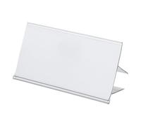 PATIKIL 3.2"L x 1.7"W Glass Shelf Label Holder, 30 Pack Plastic Clear Tags Sign Shelving Label Holder with Blank Labels Fits for 0.59" to 0.7" Wood Glass Shelving