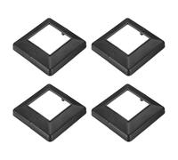 PATIKIL 3.2 x 3.2 Inches Post Sleeve, Plastic Post Base Cover Column Wraps Split Style Vinyl Sleeve for Wood Hand Porch Fence Deck Stairs Rails - 4pcs (Black)
