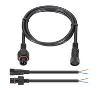 PATIKIL 3.28Ft 2 Pin Extension Cable Wire, 17AWG Waterproof IP67 Extension Cord with 7.87" Male Female Connector kit for Boat Car Truck Indoor/Outdoor Solar LED Strip Light, Black