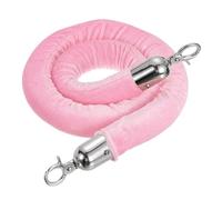 PATIKIL 3.3 Feet Pink Velvet Stanchion Rope, Crowd Control Barrier Rope with Snap Hooks for Posts Stands Queue Divider of Hotel Theater, Silver