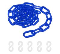 PATIKIL 3.3 Feet Plastic Chain Links, Colorful Safety Chain Barrier with Buckle for Parks Airports Parking Lots Crowd Management, Blue (35 x 4.5 Mm)